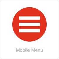 Mobile Menu and list icon concept vector