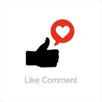 like comment and message icon concept vector