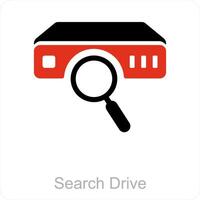 search drive and hard icon concept vector