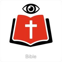 Biblia y santo libro icono concepto vector