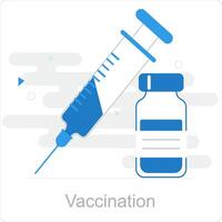 Vaccination and syringe icon concept vector