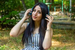 pretty young woman in the nature, woman in summer day photo