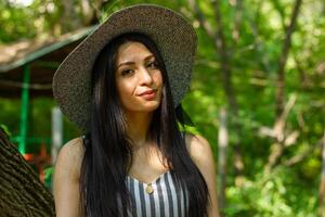 pretty young woman in the nature, woman in summer day photo