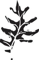 Sketch drawing of a fern in black and white outline. Vintage fern, great design for any purposes. vector