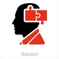 Solution and puzzle icon concept vector