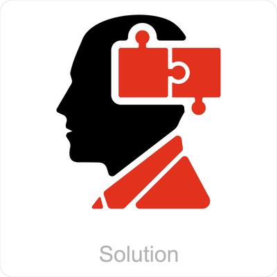 Solution and puzzle icon concept