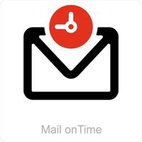 Mail On Time and send icon concept vector