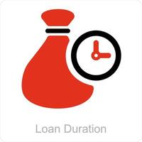 loan duration and loan icon concept vector