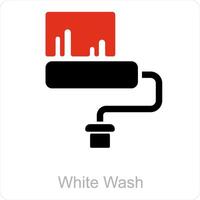 White Wash and paint roller icon concept vector