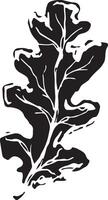 Sketch drawing of a oak leaf in black and white outline. Vintage oak, great design for any purposes. vector