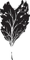 Hand drawn black leaves. Vintage leaf, great design for any purposes. vector