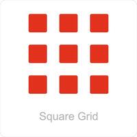 Square Grid and grid icon concept vector