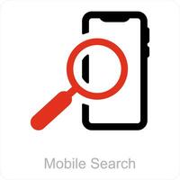 mobile search and phone icon concept vector