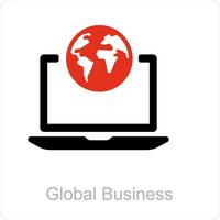 global negocio y negocio icono concepto vector