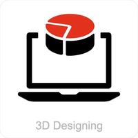 3d diseño y creación icono concepto vector