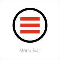 Menu Bar and menu icon concept vector