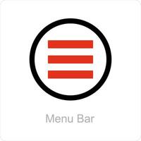 Menu Bar and menu icon concept vector