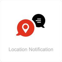 location notification and location icon concept vector