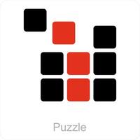 puzzle and solve icon concept vector