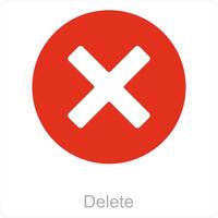 delete and cross icon concept vector