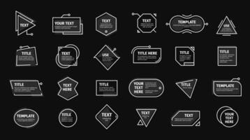 rótulos títulos moderno bandera diseño con texto y iconos bar y bandera etiquetas para presentación. mensaje infografia diseño vector conjunto