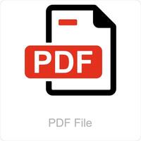 pdf archivo y pdf icono concepto vector