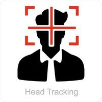 Head Tracking and Artificial Intelligence icon concept vector