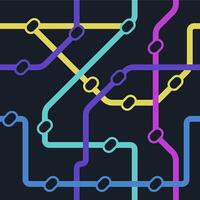 metro mapa modelo. sin costura impresión de subterráneo ferrocarril estaciones con pistas y túneles, moderno ciudad subterraneo mapa. vector textura