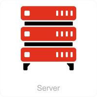 server and data icon concept vector