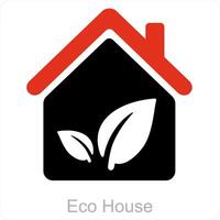 eco casa y ecología icono concepto vector