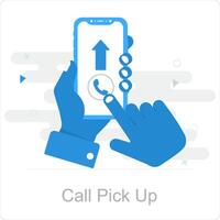 Call Pick Up and answer icon concept vector