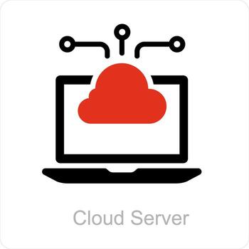 nube servidor y informática icono concepto vector