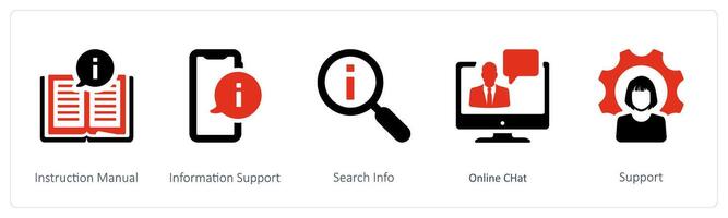 instrucción manual y información apoyo vector