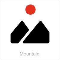 Mountains and beach icon concept vector