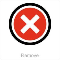 remove and delete icon concept vector