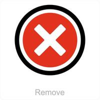 remove and delete icon concept vector