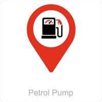 Petrol pump and location icon concept vector