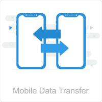 Mobile Data Transfer and data icon concept vector