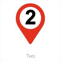 two and location icon concept vector