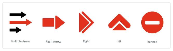 Multiple arrow and Right Arrow vector