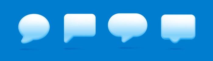 3d speech bubbles on blue for chatting online vector