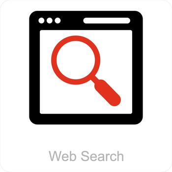 web search and web icon concept vector