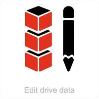 edit drive data and icon concept vector