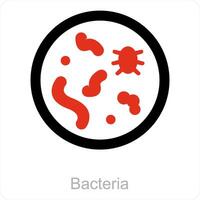 Bacteria and pill icon concept vector