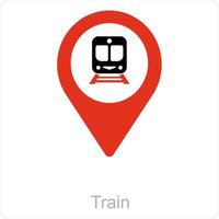 train location and location icon concept vector