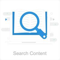 buscar contenido y encontrar icono concepto vector