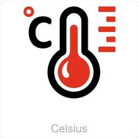 Celsius and temperature icon concept vector