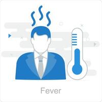 fiebre y enfermedad icono concepto vector