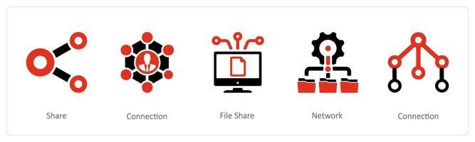 Share, Connection and File Share vector