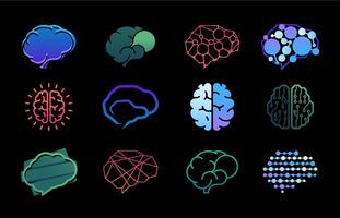 cerebro idea logo. creativo inteligencia concepto con humano cabeza. vector memoria concentración y creatividad concepto